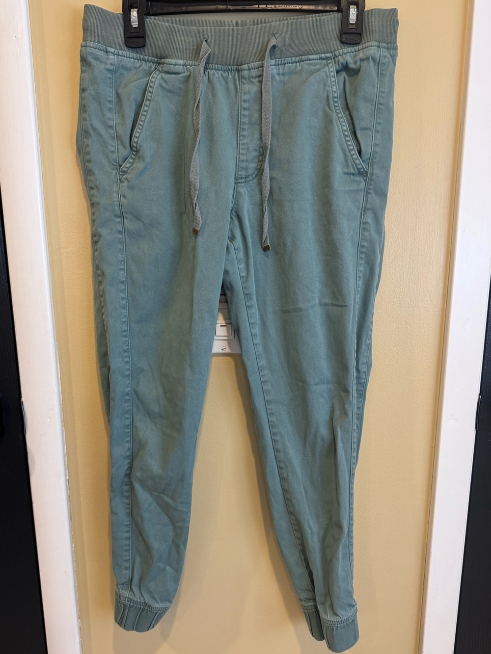 St. John's Bay Sage Green Utility Cargo Joggers Drawstring Waist Women's Size M